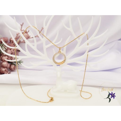 Florina Gold Filled nyaklánc kör alakú medállal cirkóna kő dísszel -18K 