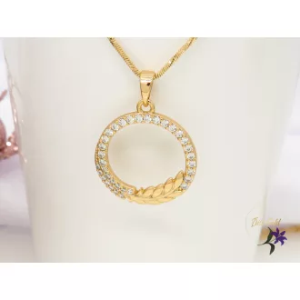   Florina Gold Filled nyaklánc kör alakú medállal cirkóna kő dísszel -18K 