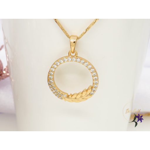 Florina Gold Filled nyaklánc kör alakú medállal cirkóna kő dísszel -18K 
