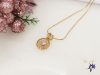 Xuping Hanife Gold Filled nyaklánc csipkemintázatú medállal ,rózsaszín kővel-18k 