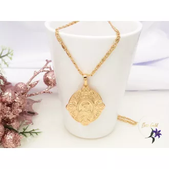   Jonna-50 Gold Filled nyaklánc vallási témájú medállal-18K