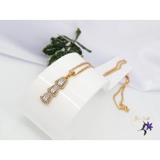 Florasz Gold Filled fehér köves medálos nyaklánc-18K 