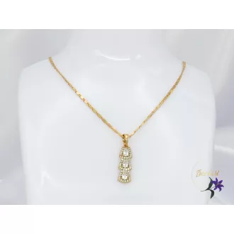 Florasz Gold Filled fehér köves medálos nyaklánc-18K 
