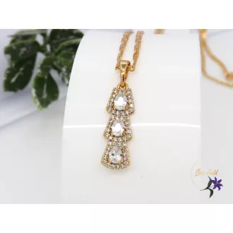 Florasz Gold Filled fehér köves medálos nyaklánc-18K 