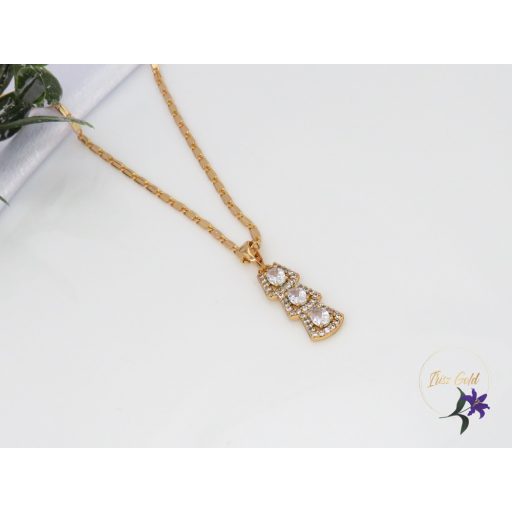 Florasz Gold Filled fehér köves medálos nyaklánc-18K 