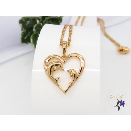 Ketrin Gold Filled delfines medálos nyaklánc-18K 