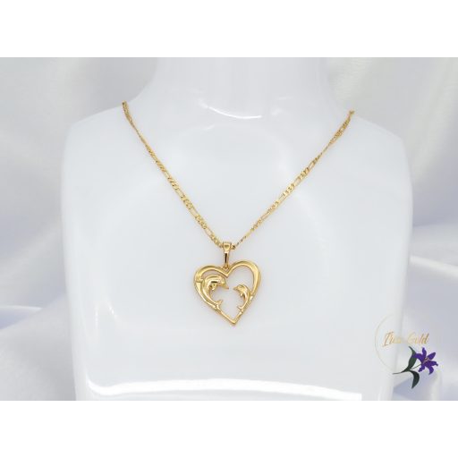 Ketrin Gold Filled delfines medálos nyaklánc-18K 