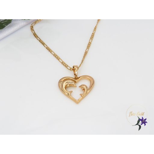 Ketrin Gold Filled delfines medálos nyaklánc-18K 