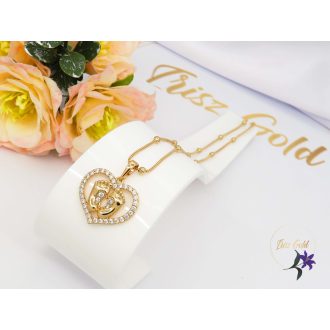   Briana antiallergén medálos nyaklánc baba talpacskával-18K