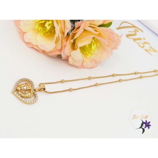 Briana antiallergén medálos nyaklánc baba talpacskával-18K