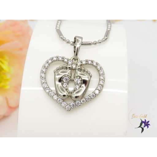 Briana antiallergén medálos nyaklánc baba talpacskával-róium 