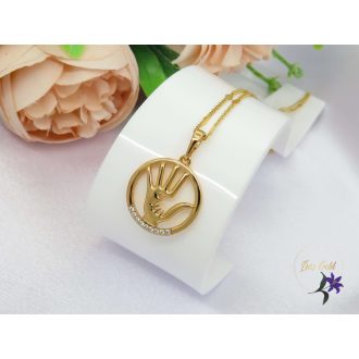   Gold filled kéz a kézben szinbólumos medálos nyaklánc-18K 