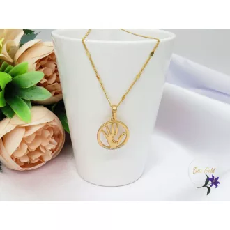   Gold filled kéz a kézben szinbólumos medálos nyaklánc-18K 