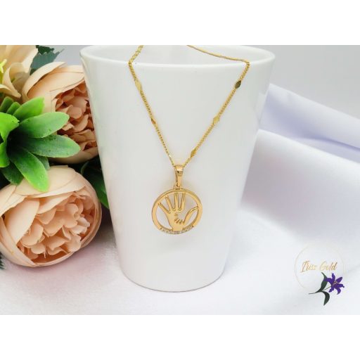 Gold filled kéz a kézben szinbólumos medálos nyaklánc-18K 