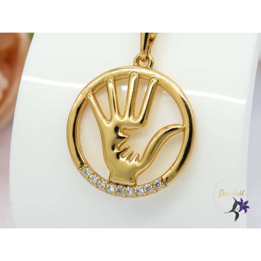 Gold filled kéz a kézben szinbólumos medálos nyaklánc-18K 
