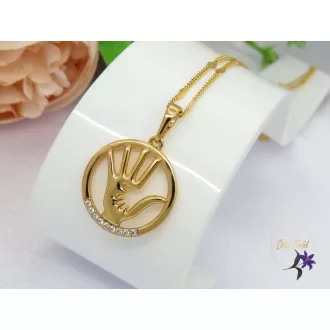   Gold filled kéz a kézben szinbólumos medálos nyaklánc-18K 