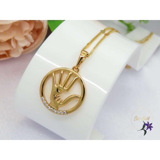 Gold filled kéz a kézben szinbólumos medálos nyaklánc-18K 