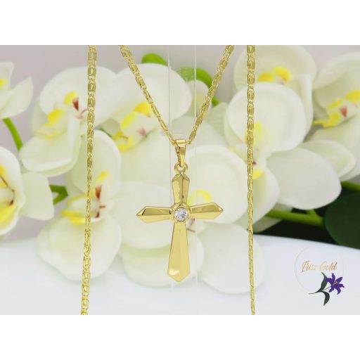 Xuping Seron-45 gold filled kereszt medálos nyaklánc-14K