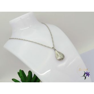 Antiallergén emlékőr nyaklánc Csereni-rodium