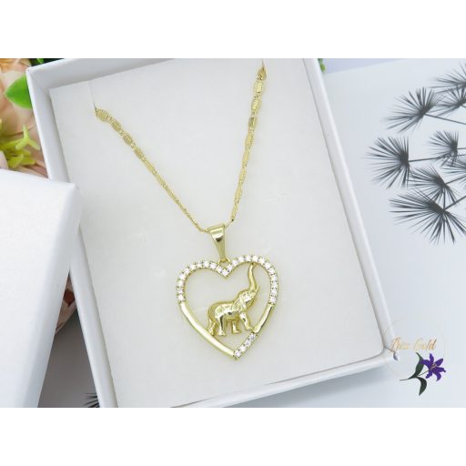 Antiallergén elefánt medálos nyaklánc-14K 