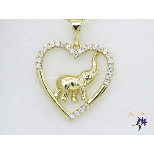 Antiallergén elefánt medálos nyaklánc-14K 