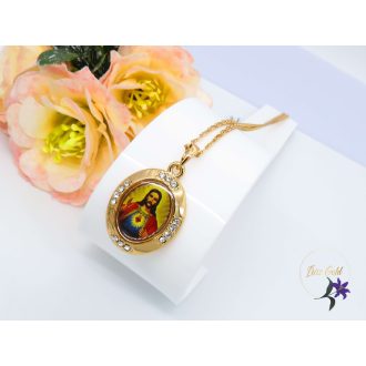 Jézust ábrázoló medálos nyaklánc-18k 