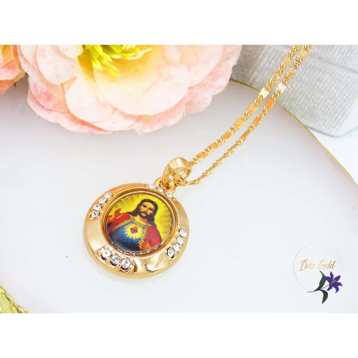 Jézust ábrázoló medálos nyaklánc-18k 