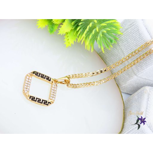 Sarlott görög mintával diszitett medélos nyaklánc 