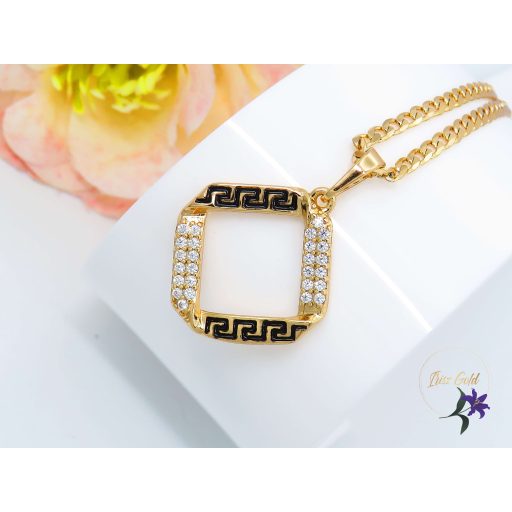 Sarlott görög mintával diszitett medélos nyaklánc 