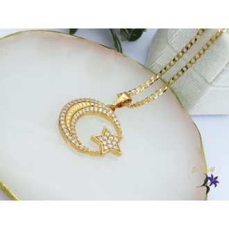 Hold csillag medálos nyaklánc -18K