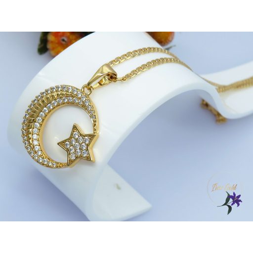 Hold csillag medálos nyaklánc -18K