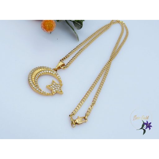 Hold csillag medálos nyaklánc -18K