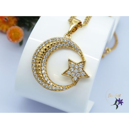 Hold csillag medálos nyaklánc -18K