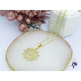 Nap medálos nyaklánc -14K