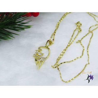 Kecses cicás medálos nyaklánc -14K