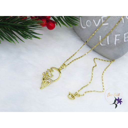 Kecses cicás medálos nyaklánc -14K