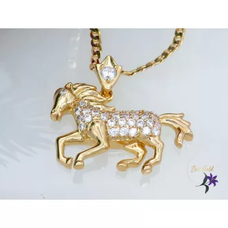 Hors lovas medálos nyaklánc -18K 