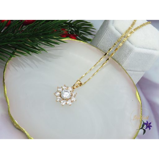 Tiána XP virág köves medálos nyaklánc -18K 