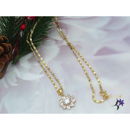 Tiána XP virág köves medálos nyaklánc -18K 