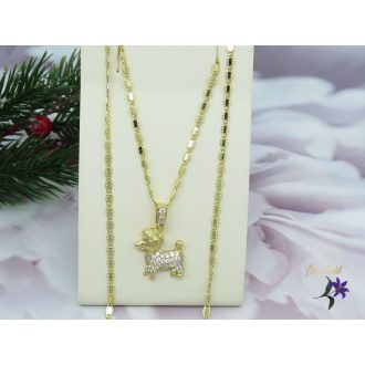 Serona antiallergén kutyusos medálos nyaklánc-14K 