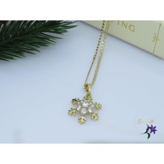   Harmat antallergén bőrbarát hópihe medálos nyaklánc-14K 