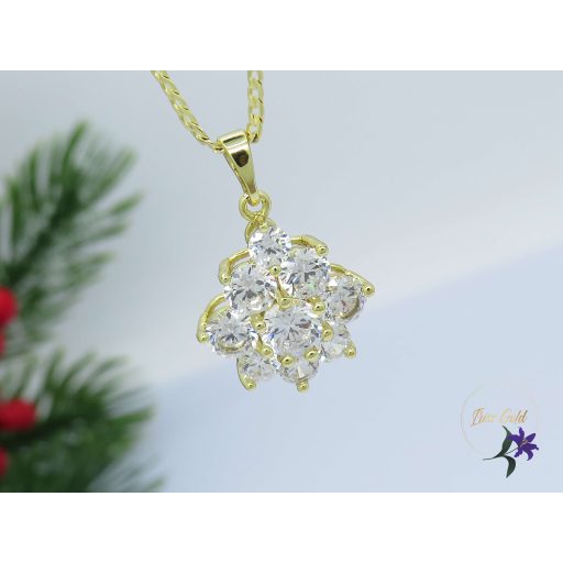 Helen Xuping bőrbarát fehérköves medálos nyaklánc-14K