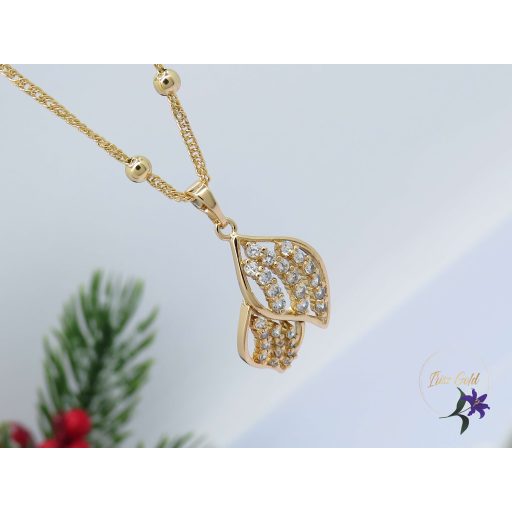 Noelin antiallergén levél formájú medálos nyaklánc-18K 