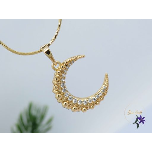 Zoé antiallergén holdsarló alakú medálos nyaklánc-18K 