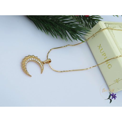 Zoé antiallergén holdsarló alakú medálos nyaklánc-18K 