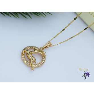 Tina Xuping antiallergén szarvas medálos nyaklánc-18k 