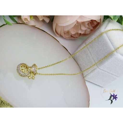 Tira antiallergén kis pénzes zsák medálos nyaklánc -14K