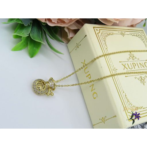 Tira antiallergén kis pénzes zsák medálos nyaklánc -14K