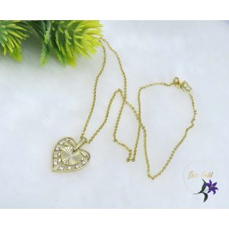 Letta antiallergén sziv medálos nyaklánc-14K 