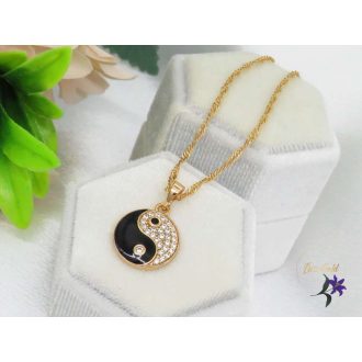 Arita antiallergén Jing-Jang nyaklánc-45-18K 